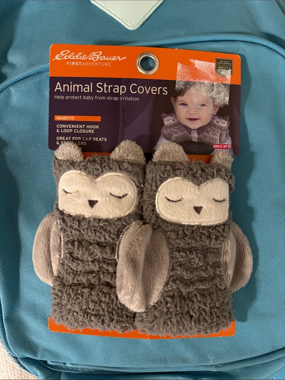 Eddie Bauer Gray Owl Animal Strap Covers
